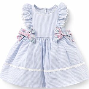Draper James Blue Striped Kids Formal Dress